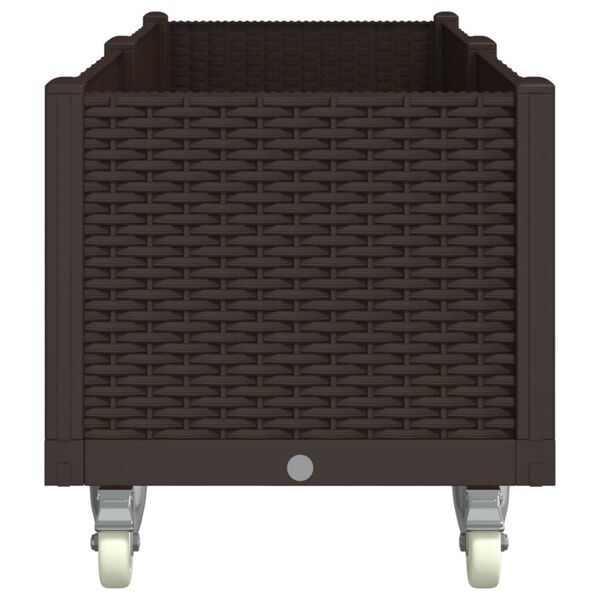 vidaXL barna polipropil&eacute;n r&aacute;csos kerekes &uuml;ltetől&aacute;da 160 x 50 x 54 cm