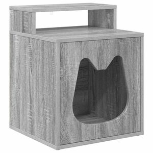 vidaXL Macska H&aacute;z Sz&uuml;rke Sonoma 42,5 x 40 x 53,5 cm Szerelt Fa