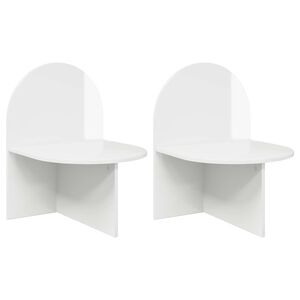 vidaXL &Eacute;jjeli asztal 2 db Magasf&eacute;nyű Feh&eacute;r 48 x 49 x 65 cm M&eacute;rn&ouml;ki fa
