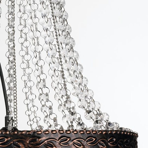 F&uuml;ggő Mennyezeti L&aacute;mpa Csill&aacute;r Krist&aacute;ly Tervez&eacute;s Antik Barna Keret