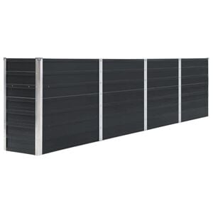 vidaXL antracitsz&uuml;rke horganyzott ac&eacute;l kerti magas&aacute;gy&aacute;s 320x40x77 cm