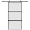 vidaXL fekete edzett &uuml;veg tol&oacute;ajt&oacute; f&eacute;mszerel&eacute;k szettel 102,5x205 cm