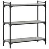 vidaXL 3 szintes sz&uuml;rke sonoma szerelt fa k&ouml;nyvespolc 80 x 30 x 86 cm