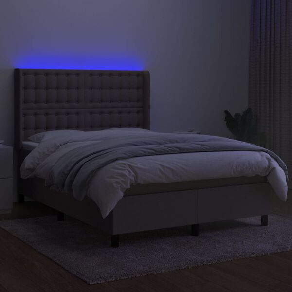 vidaXL t&oacute;psz&iacute;nű sz&ouml;vet rug&oacute;s &eacute;s LED-es &aacute;gy matraccal 140x190cm