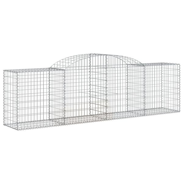 vidaXL 15 db íves horganyzott vas gabion kosár 300x50x80/100 cm