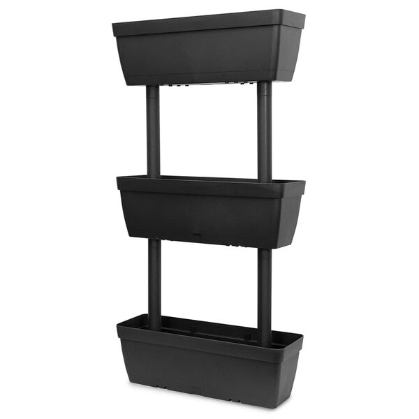 vidaXL 3 db antracitszürke kerti virágtartó 100 cm