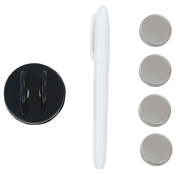 vidaXL fekete, falra szerelhető m&aacute;gneses &uuml;vegt&aacute;bla 80 x 60 cm