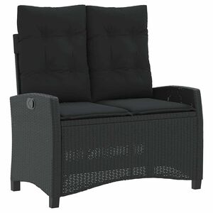 vidaXL fekete polyrattan d&ouml;nthető kerti pad p&aacute;rn&aacute;val