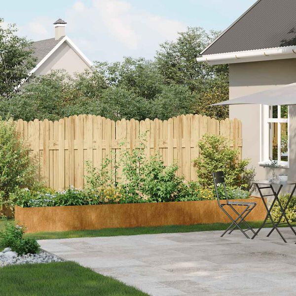 vidaXL n&ouml;v&eacute;nytart&oacute; rozsd&aacute;s 360x40x40 cm időj&aacute;r&aacute;s&aacute;ll&oacute; ac&eacute;lb&oacute;l