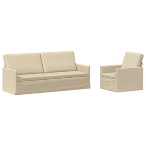 vidaXL Kanap&eacute; Szett 2 pcs Kr&eacute;msz&iacute;nű Sz&ouml;vet