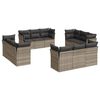 vidaXL 12 r&eacute;szes vil&aacute;gossz&uuml;rke polyrattan kerti &uuml;lőgarnit&uacute;ra p&aacute;rn&aacute;val