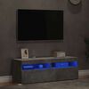 vidaXL 2 db betonsz&uuml;rke TV-szekr&eacute;ny LED-l&aacute;mp&aacute;kkal 60 x 35 x 40 cm