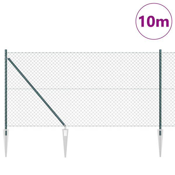 vidaXL Ker&iacute;t&eacute;soszlop Z&ouml;ld 10 x 1 m (40 x 40 mm r&aacute;cs) Ac&eacute;l &eacute;s PVC