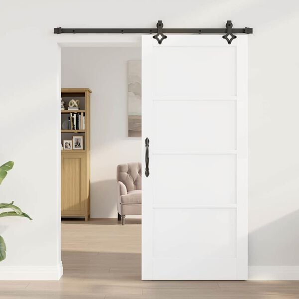 vidaXL Cs&uacute;sz&oacute; ajt&oacute; ORKDAL Feh&eacute;r 86 x 198,5 cm T&ouml;m&ouml;r fenyőfa