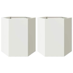 vidaXL kerti &uuml;ltetőg&eacute;pek 2 db feh&eacute;r hatsz&ouml;g 46x40x45 cm ac&eacute;l