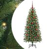 vidaXL Mű kar&aacute;csonyfa 150 LED-del &aacute;llv&aacute;nnyal Z&ouml;ld 150 cm PE &eacute;s PVC
