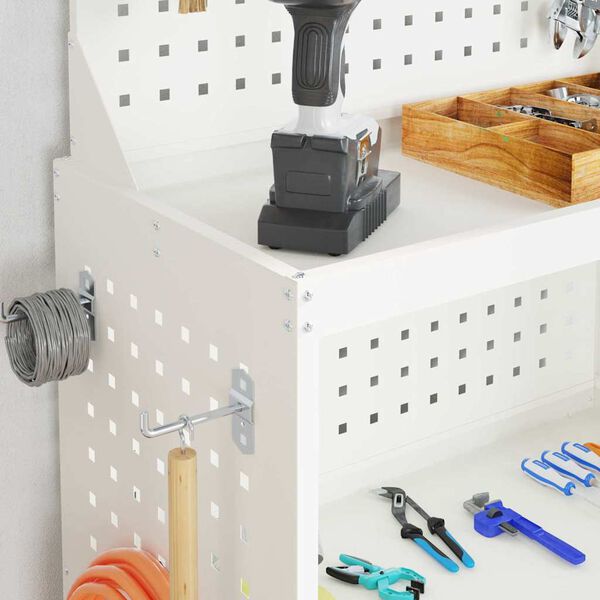 vidaXL Eszköz Kocsi Fehér 65 x 35 x 111 cm Hidegen húzott acél