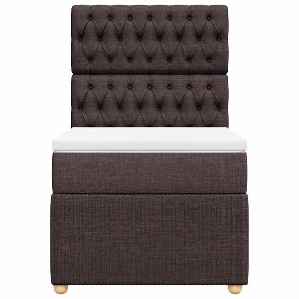 vidaXL s&ouml;t&eacute;tbarna sz&ouml;vet rug&oacute;s &aacute;gy matraccal 90 x 200 cm