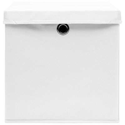 vidaXL 10 db fehér fedeles tárolódoboz 28 x 28 x 28 cm