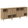 vidaXL Oldalszekr&eacute;nyek 3 db Artisan t&ouml;lgy 60 x 35 x 70 cm Szerelt Fa
