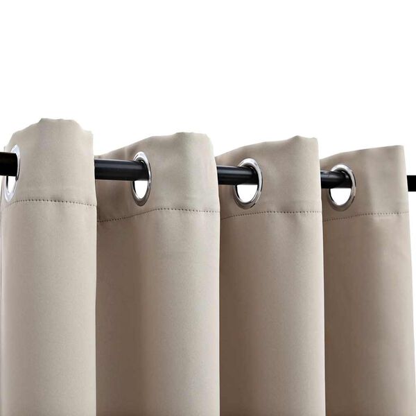 vidaXL 2 db b&eacute;zs s&ouml;t&eacute;t&iacute;tőf&uuml;gg&ouml;ny f&eacute;mgyűrűkkel 140 x 245 cm