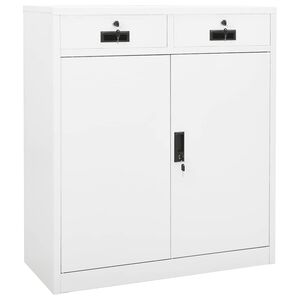 vidaXL feh&eacute;r ac&eacute;l irodai szekr&eacute;ny 90 x 40 x 102 cm