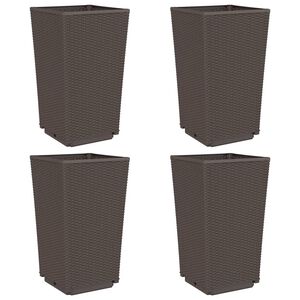 vidaXL 4 db barna polipropil&eacute;n kerti &uuml;ltetől&aacute;da 32,5 x 32,5 x 57 cm