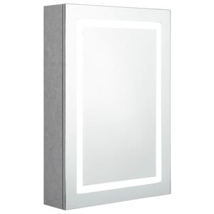 vidaXL betonsz&uuml;rke LED-es t&uuml;kr&ouml;s f&uuml;rdőszobaszekr&eacute;ny 50 x 13 x 70 cm