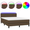 vidaXL barna sz&ouml;vet rug&oacute;s &eacute;s LED-es &aacute;gy matraccal 140x200 cm
