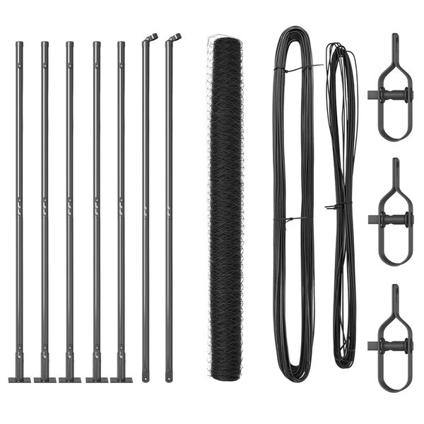 vidaXL Ker&iacute;t&eacute;soszlop Sz&uuml;rke 10 x 1,4 m (50 mm r&aacute;cs) Ac&eacute;l &eacute;s PVC