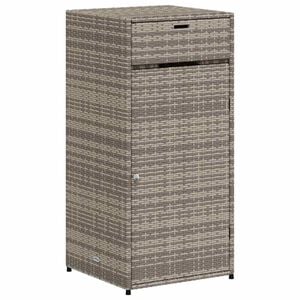 vidaXL sz&uuml;rke polyrattan kerti t&aacute;rol&oacute;szekr&eacute;ny 55 x 55 x 111 cm