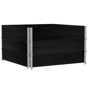 vidaXL fekete t&ouml;m&ouml;r fenyőfa kerti n&ouml;v&eacute;nytart&oacute; 100 x 100 cm