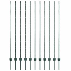 vidaXL Ker&iacute;t&eacute;soszlop 11 pcs Z&ouml;ld 160 cm Ac&eacute;l