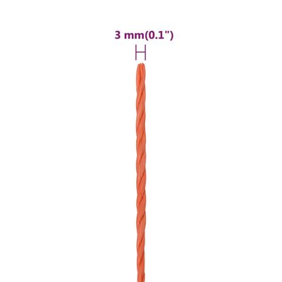 vidaXL narancssárga polipropilén munkakötél 3 mm 50 m