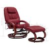 vidaXL bordó dönthető műbőr masszázsfotel lábzsámollyal