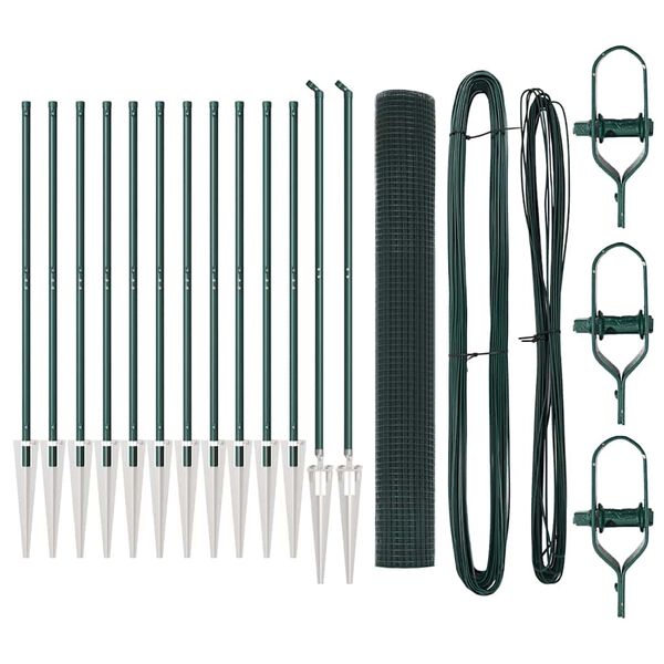 vidaXL Ker&iacute;t&eacute;soszlop Z&ouml;ld 25 x 1,2 m (19 x 19 mm h&aacute;l&oacute;) Ac&eacute;l &eacute;s PVC