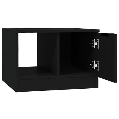 vidaXL fekete szerelt fa dohányzóasztal 50 x 50 x 36 cm