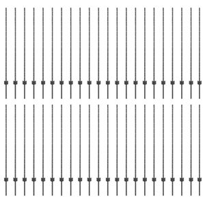 vidaXL Ker&iacute;t&eacute;soszlop 44 pcs Sz&uuml;rke 180 cm Ac&eacute;l