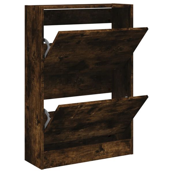 vidaXL f&uuml;st&ouml;s t&ouml;lgy sz&iacute;nű szerelt fa cipőszekr&eacute;ny 60 x 21 x 87,5 cm