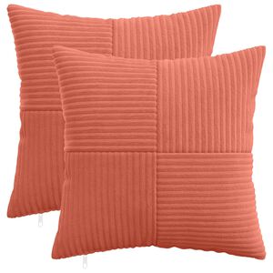 vidaXL P&aacute;rna huzat 2 pcs ALMELO Piros Narancs 30 x 30 cm cord