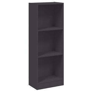 vidaXL 3 szintes sz&uuml;rke szerelt fa k&ouml;nyvszekr&eacute;ny 40 x 24 x 109 cm