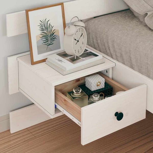 vidaXL &Aacute;gykeret fejt&aacute;ml&aacute;val Feh&eacute;r 75 x 190 cm T&ouml;m&ouml;r fenyőfa