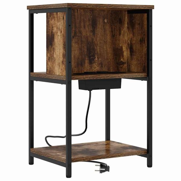 vidaXL &Eacute;jjeliszekr&eacute;ny F&uuml;st&ouml;lt t&ouml;lgy 38 x 31 x 61 cm Faanyag