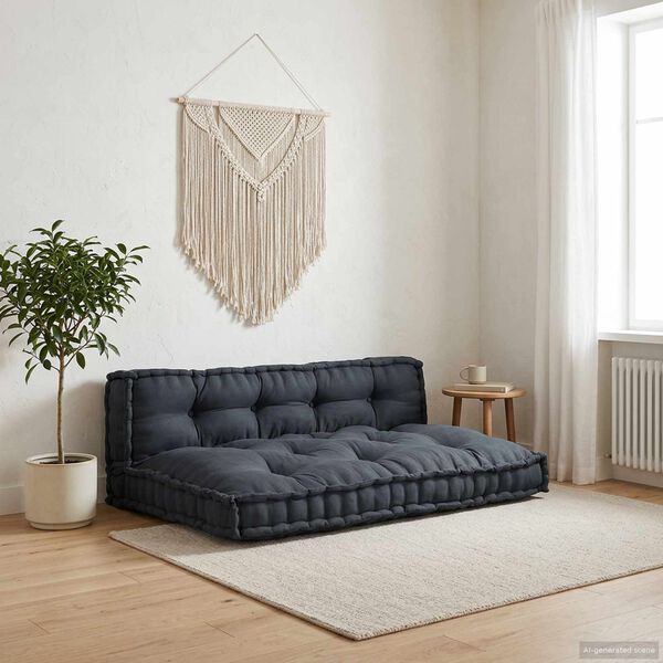 vidaXL Pallet Sofa P&aacute;rna 2 pcs Antracitsz&uuml;rke 120 x 80 x 38 cm Sz&ouml;vet