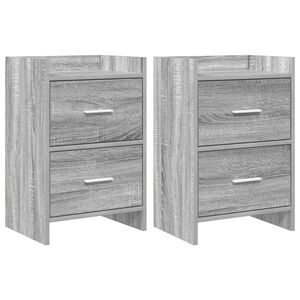 vidaXL &Eacute;jjeliszekr&eacute;nyek 2 db Sz&uuml;rke Sonoma 40 x 30 x 60 cm Szerelt Fa