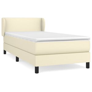 vidaXL kr&eacute;msz&iacute;nű műbőr rug&oacute;s &aacute;gy matraccal 80 x 200 cm