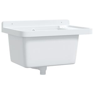 vidaXL feh&eacute;r gyanta falra szerelhető mosd&oacute;kagyl&oacute; 50x35x24 cm