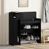 vidaXL Cipőszekr&eacute;ny fi&oacute;kkal Fekete t&ouml;lgy 100,5 x 28 x 100 cm Faanyag