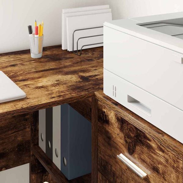 vidaXL Széf fiókkal Füstölt tölgy 38 x 34 x 75 cm