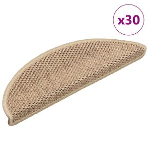vidaXL 30 db l&eacute;pcsőszőnyegek &ouml;ntapad&oacute;s sziz&aacute;l kin&eacute;zetű 56x17x3 cm